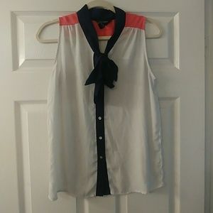 Orange/Blue Sleeveless Top